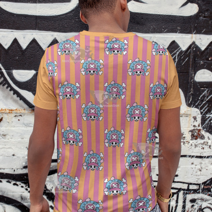 One Piece Chopper Skull Flag Pink Cosplay T-Shirt