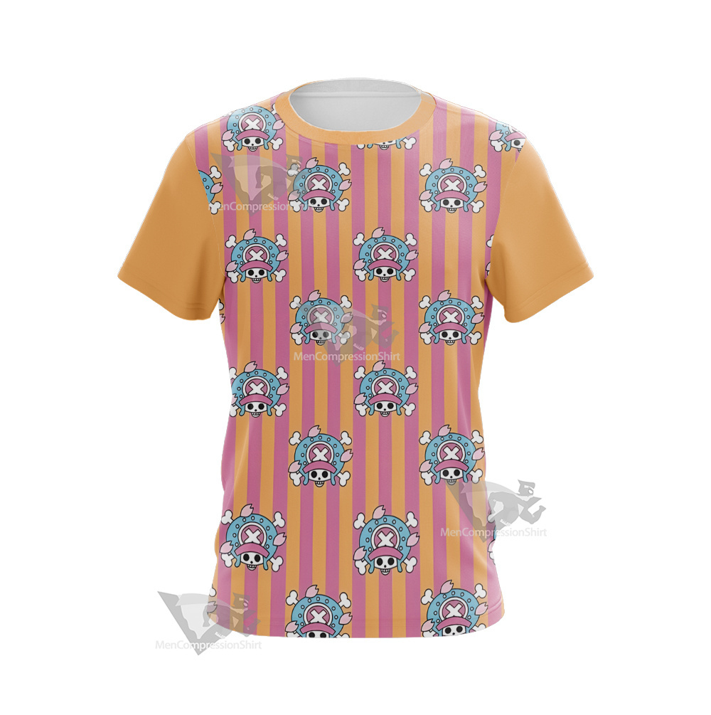 One Piece Chopper Skull Flag Pink Cosplay T-Shirt