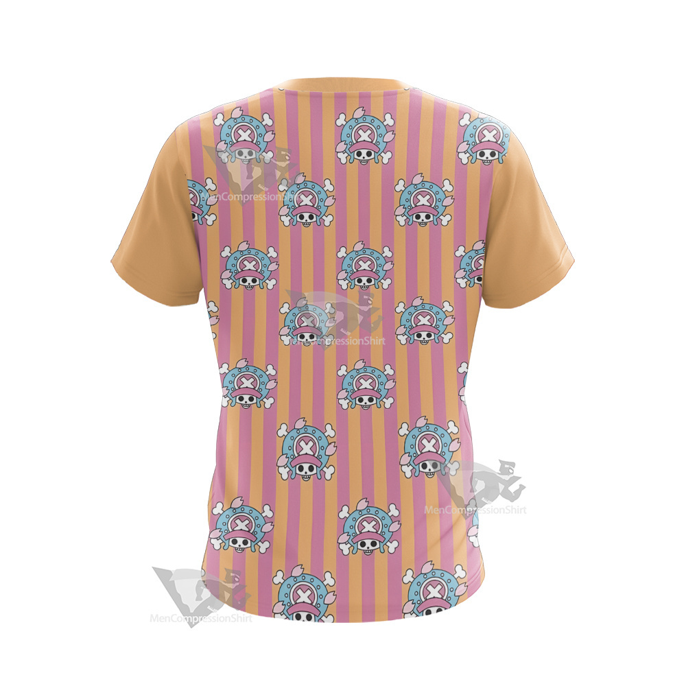 One Piece Chopper Skull Flag Pink Cosplay T-Shirt