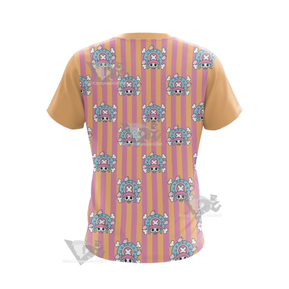 One Piece Chopper Skull Flag Pink Cosplay T-Shirt