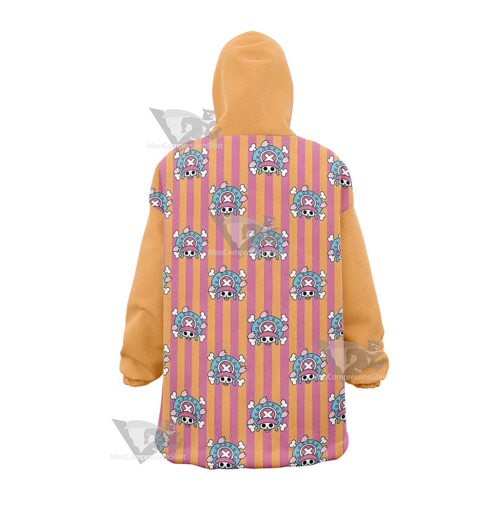 One Piece Chopper Skull Flag Pink Snug Oversized Blanket Hoodie