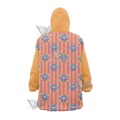One Piece Chopper Skull Flag Pink Snug Oversized Blanket Hoodie