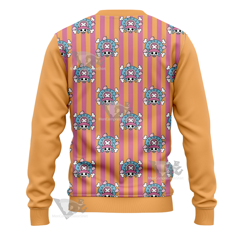One Piece Chopper Skull Flag Pink Sweatshirt