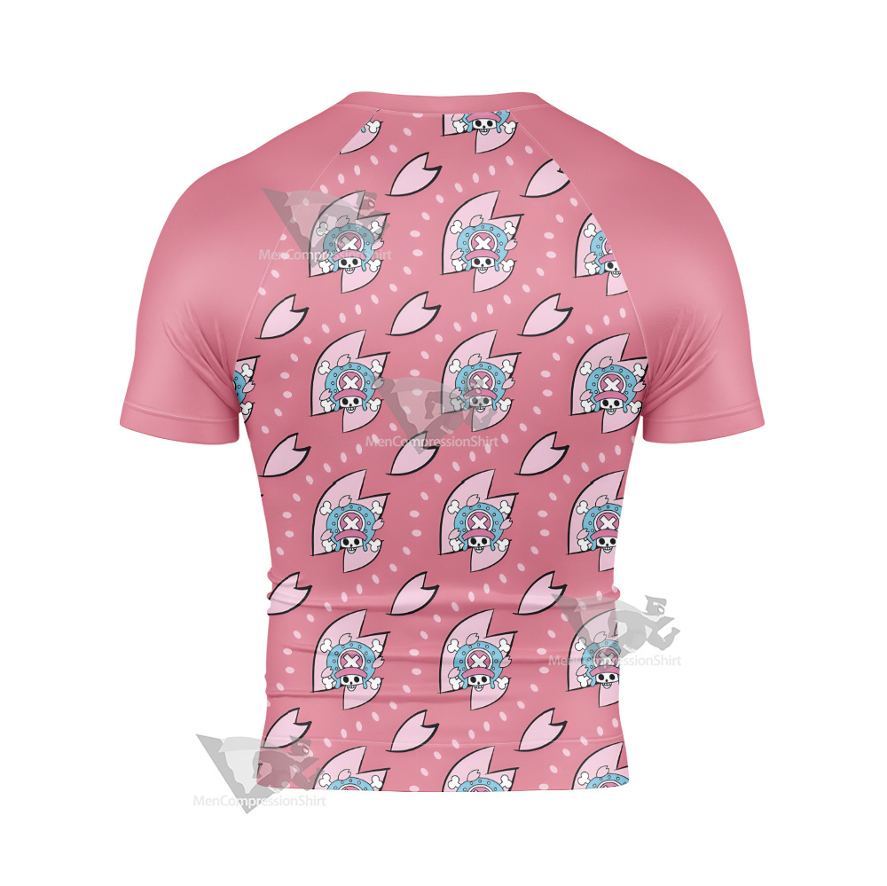 One Piece Chopper Skull Flag Short Sleeve Compression Shirt