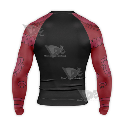 One Piece Dracule Mihawk Red Long Sleeve Compression Shirt