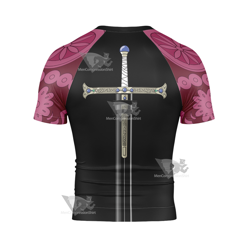 One Piece Dracule Mihawk Short Sleeve Compression Shirt