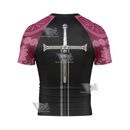 One Piece Dracule Mihawk Short Sleeve Compression Shirt