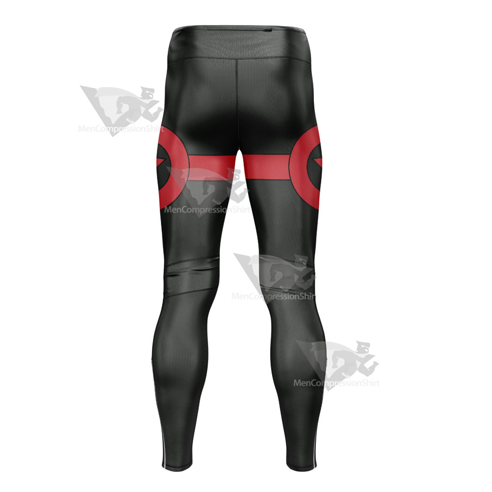 One Piece Franky Black And Red Star Mens Compression Legging