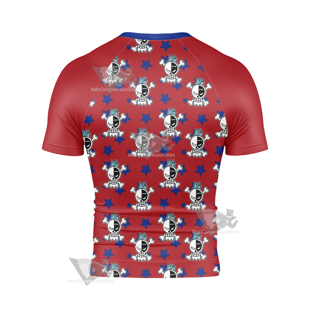 One Piece Franky Skull Flag Short Sleeve Compression Shirt