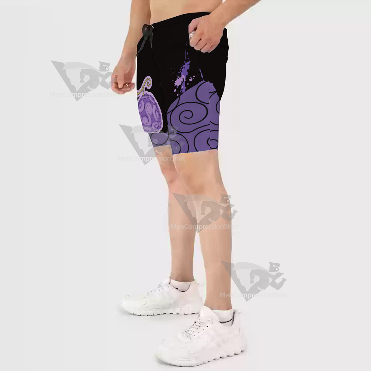 One Piece Gum Men Compression Gym Short