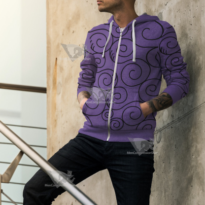 One Piece Gumgum Cosplay Zip Up Hoodie