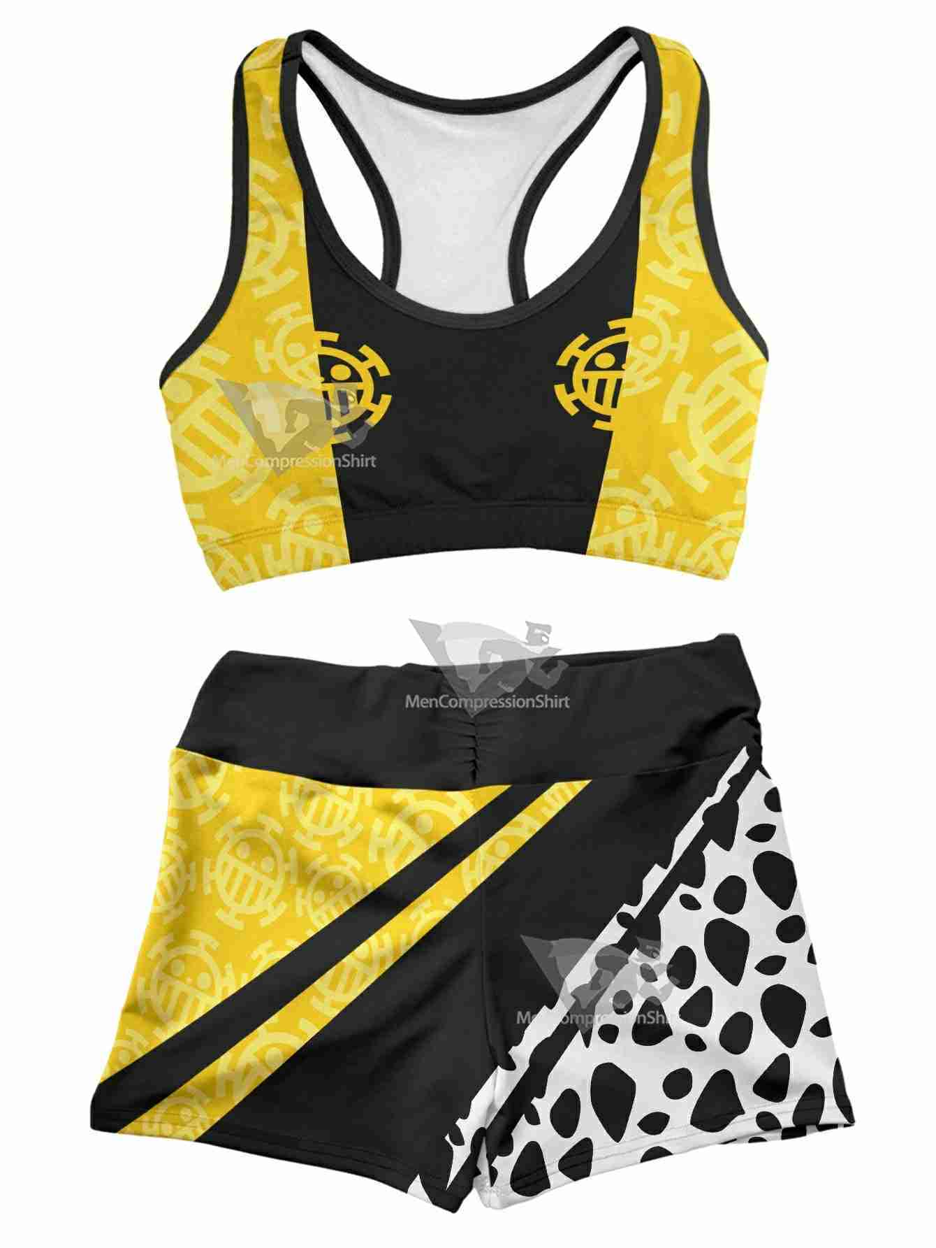 One Piece Hearts Summer Women Compression Active Wear Set