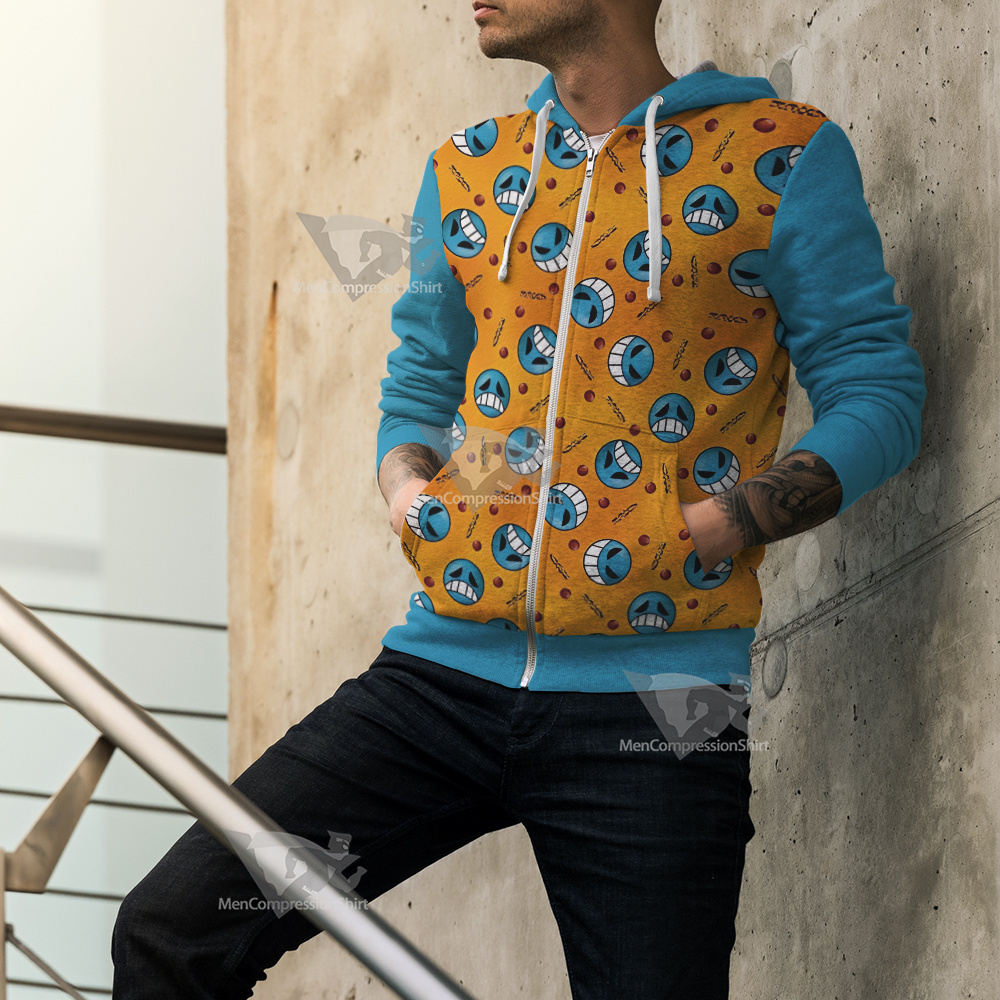 One Piece Inspired Pirate Firefist Cosplay Zip Up Hoodie