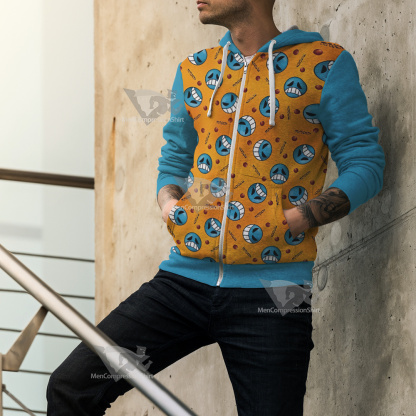 One Piece Inspired Pirate Firefist Cosplay Zip Up Hoodie