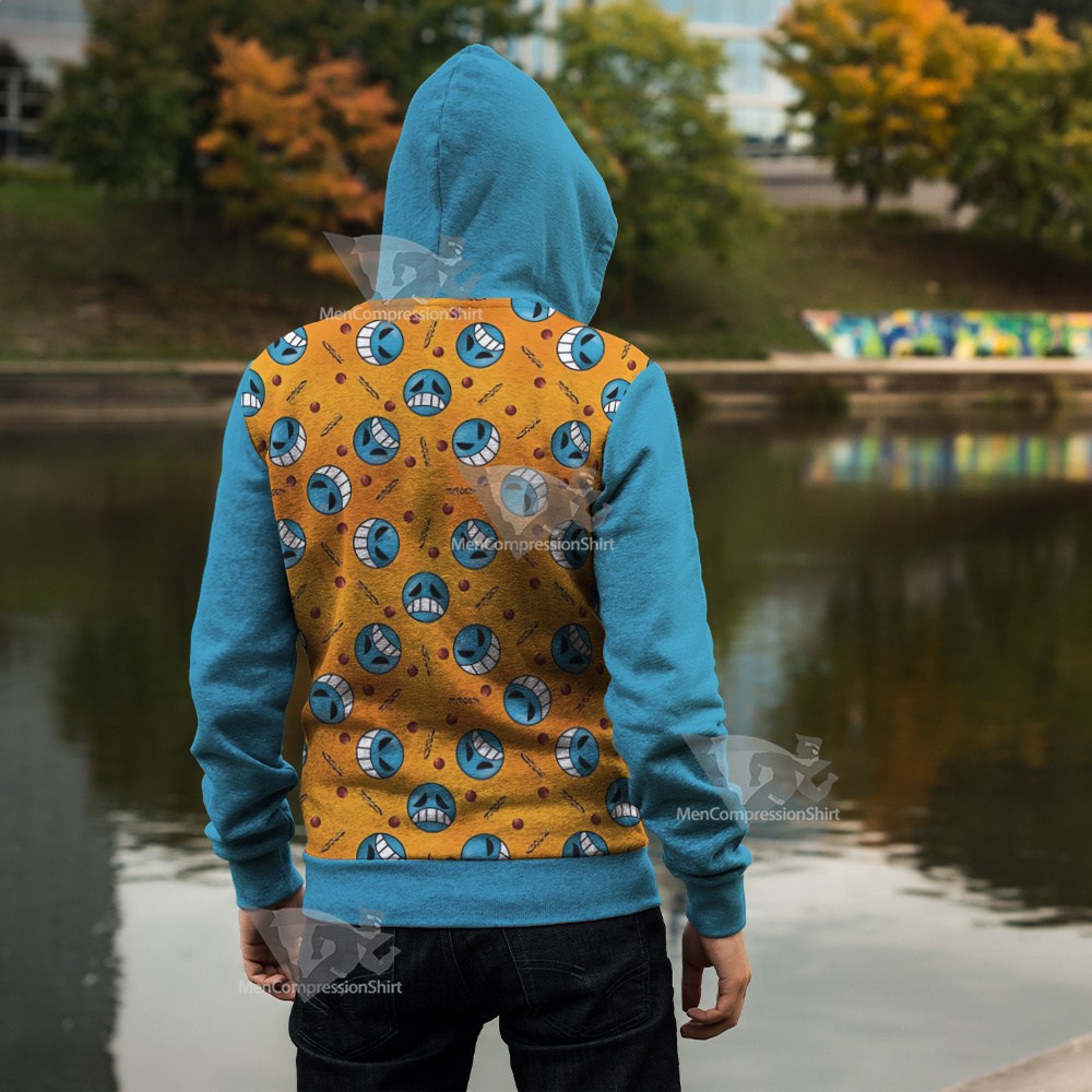 One Piece Inspired Pirate Firefist Cosplay Zip Up Hoodie