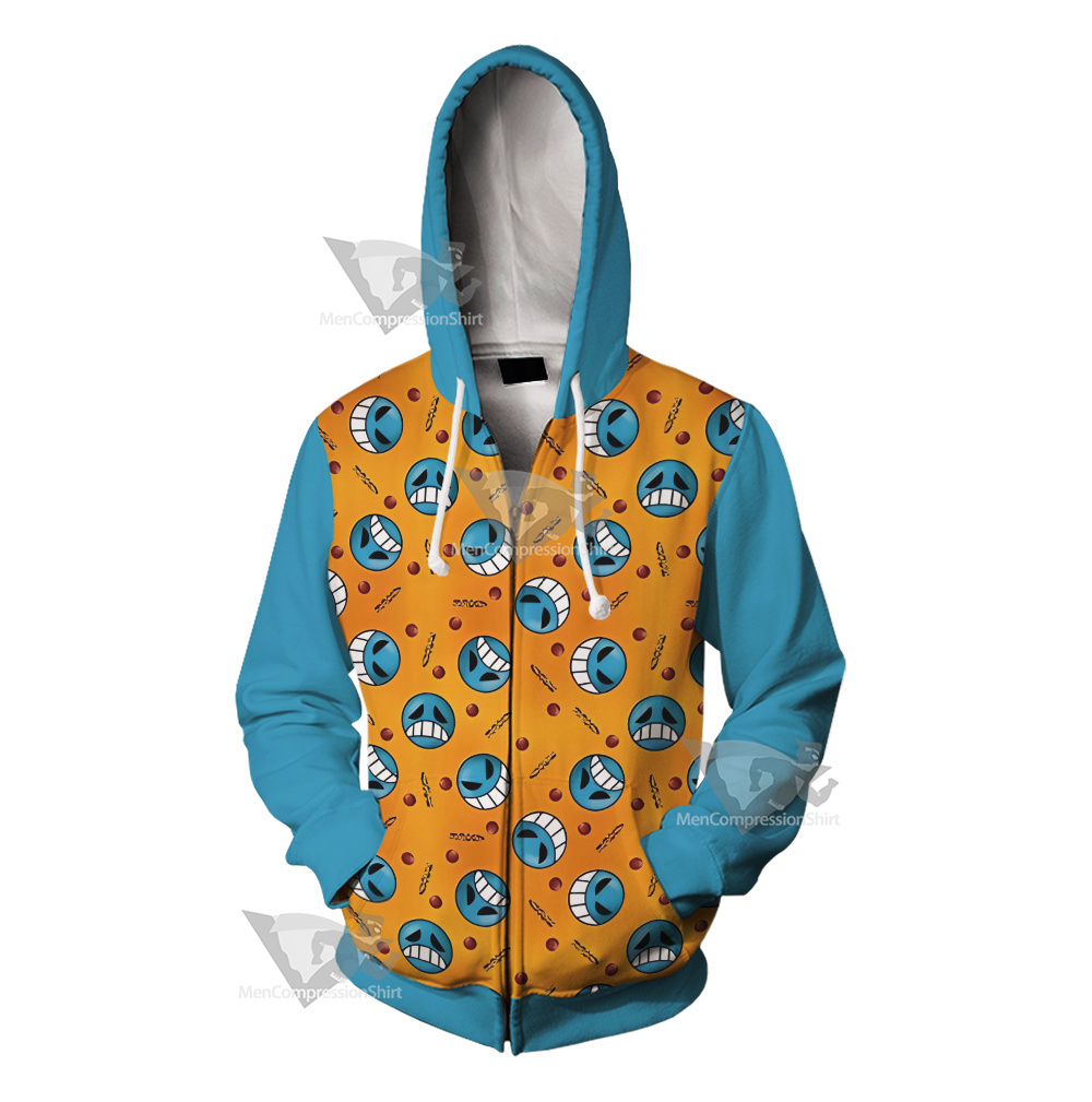 One Piece Inspired Pirate Firefist Cosplay Zip Up Hoodie