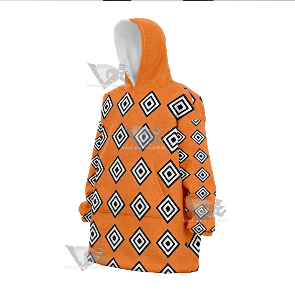 One Piece Jinbei Orange Outfit Snug Oversized Blanket Hoodie