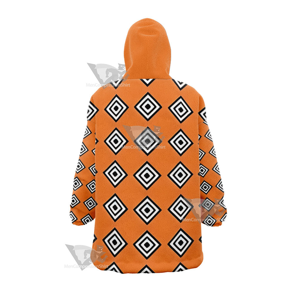 One Piece Jinbei Orange Outfit Snug Oversized Blanket Hoodie