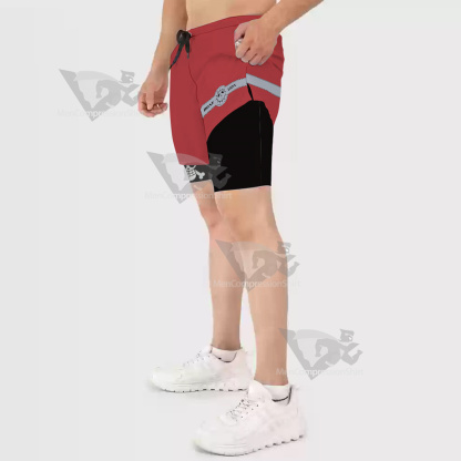 One Piece Luffy Red Men Compression Gym Short