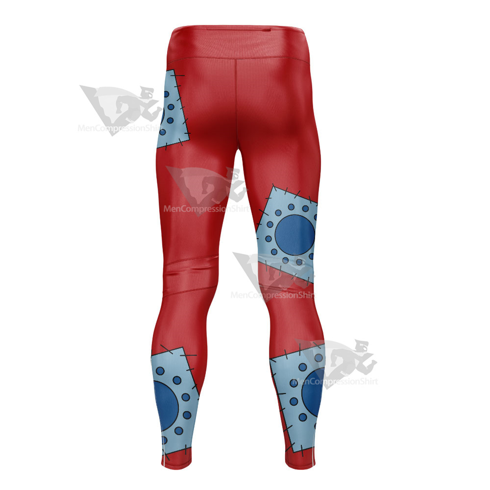One Piece Luffy Red Patch Mens Compression Legging
