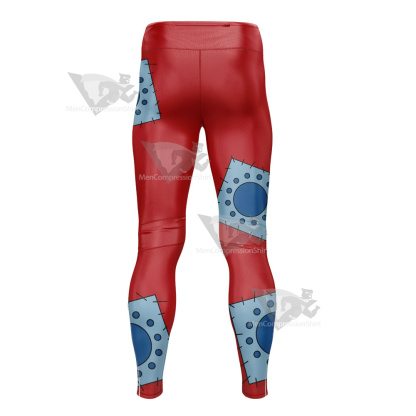 One Piece Luffy Red Patch Mens Compression Legging
