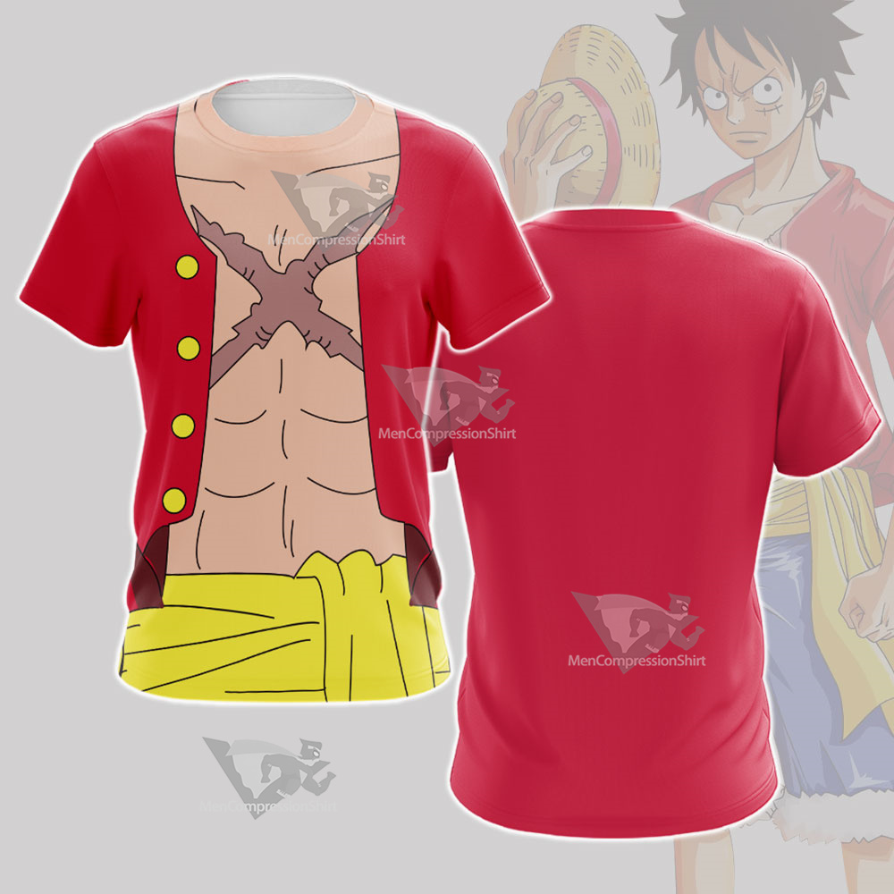 One Piece Monkey D Luffy Cosplay T Shirt MensCompressionShirt