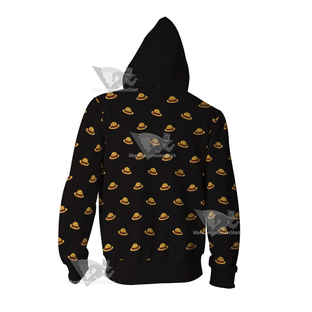 One Piece Monkey D Luffy Hat Cosplay Zip Up Hoodie