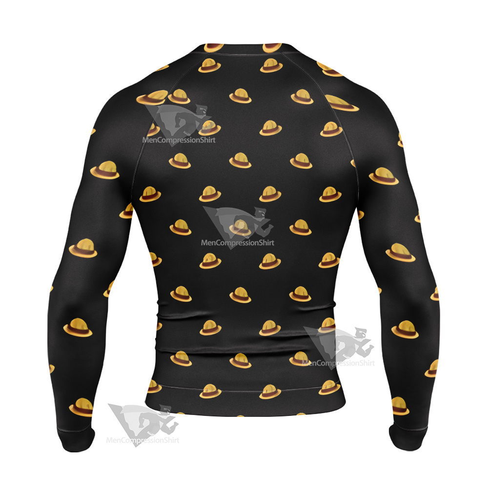 One Piece Monkey D Luffy Hat Long Sleeve Compression Shirt