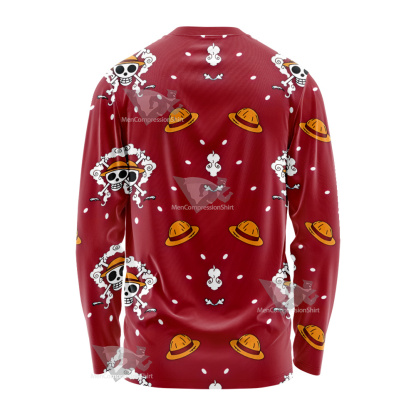 One Piece Monkey D Luffy Hat Skull Flag Long Sleeve Shirt