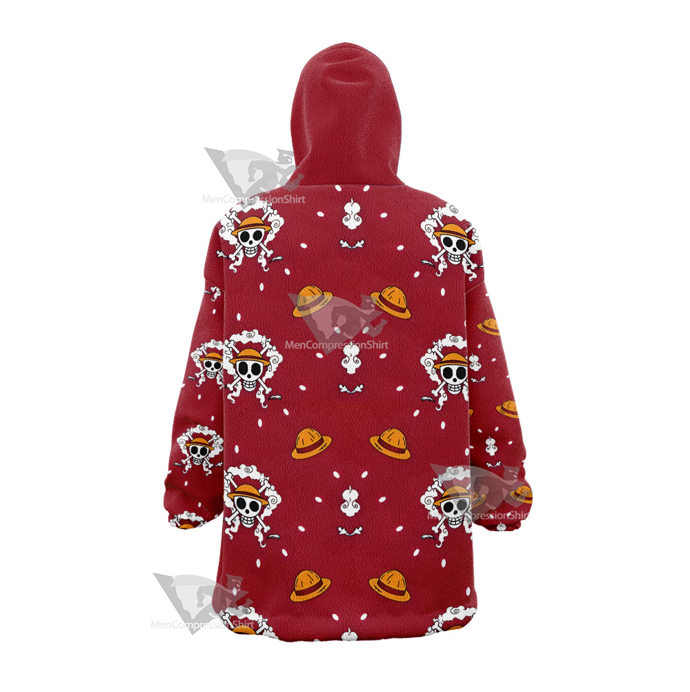 One Piece Monkey D Luffy Hat Skull Flag Snug Oversized Blanket Hoodie