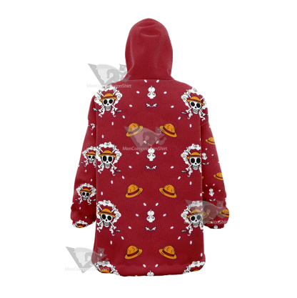 One Piece Monkey D Luffy Hat Skull Flag Snug Oversized Blanket Hoodie
