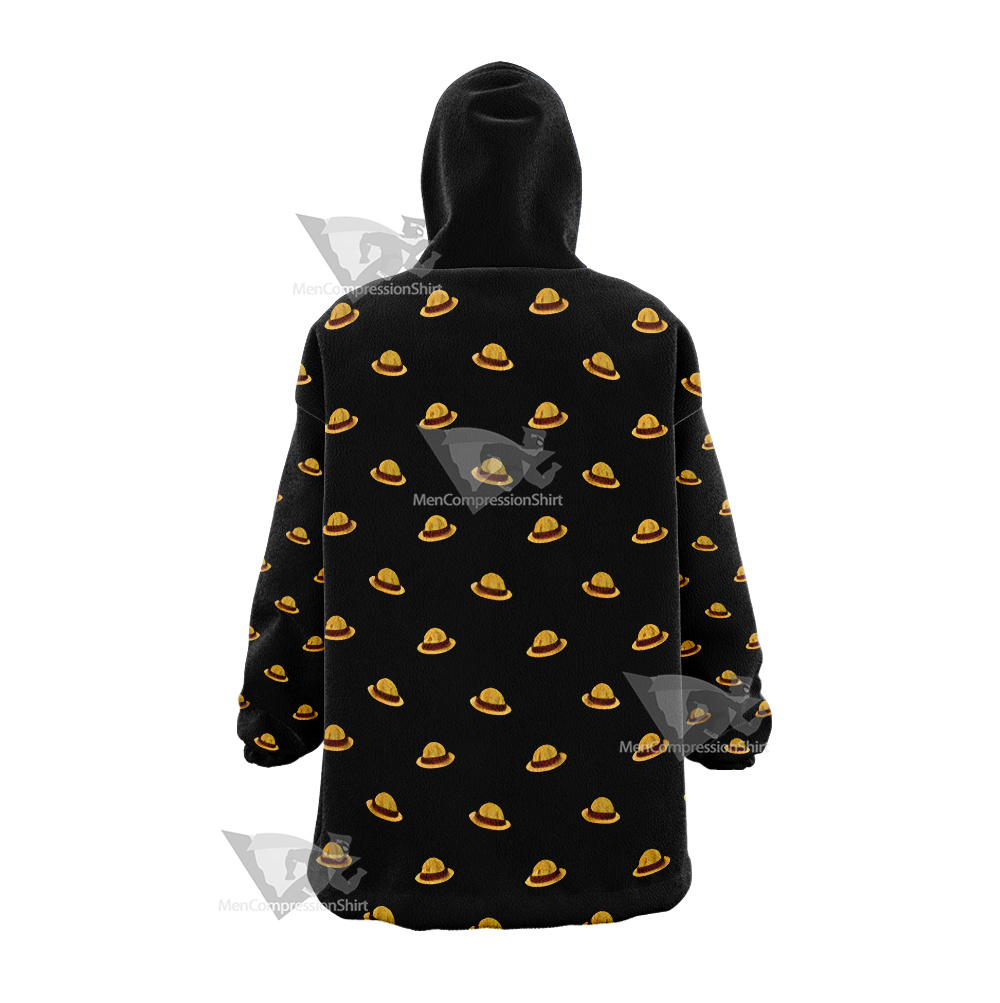 One Piece Monkey D Luffy Hat Snug Oversized Blanket Hoodie