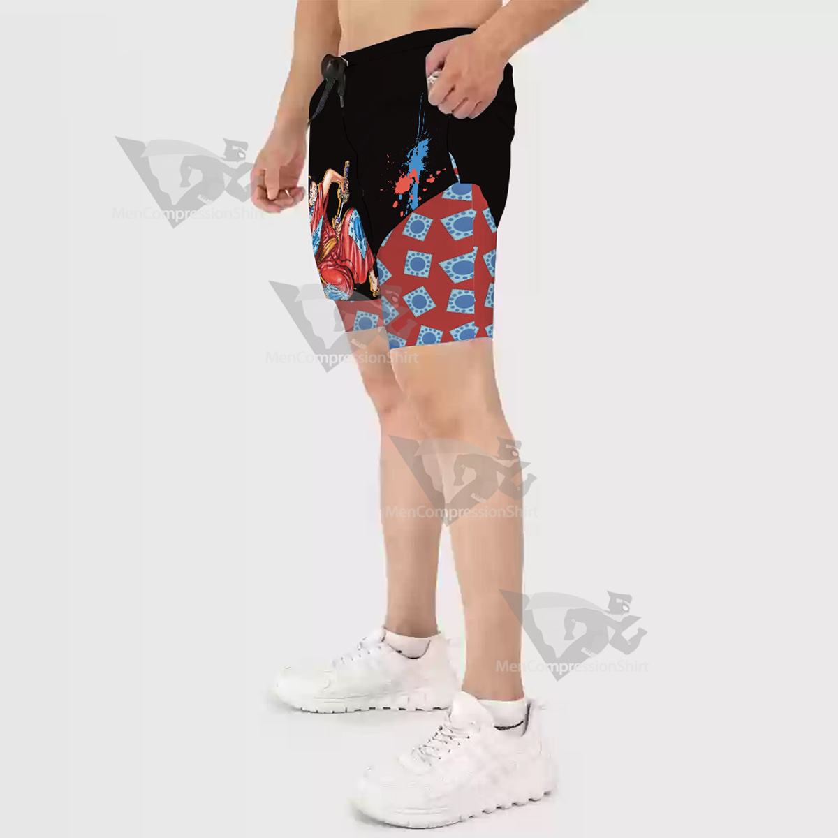 One Piece Monkey D Luffy Men Compression Gym Short