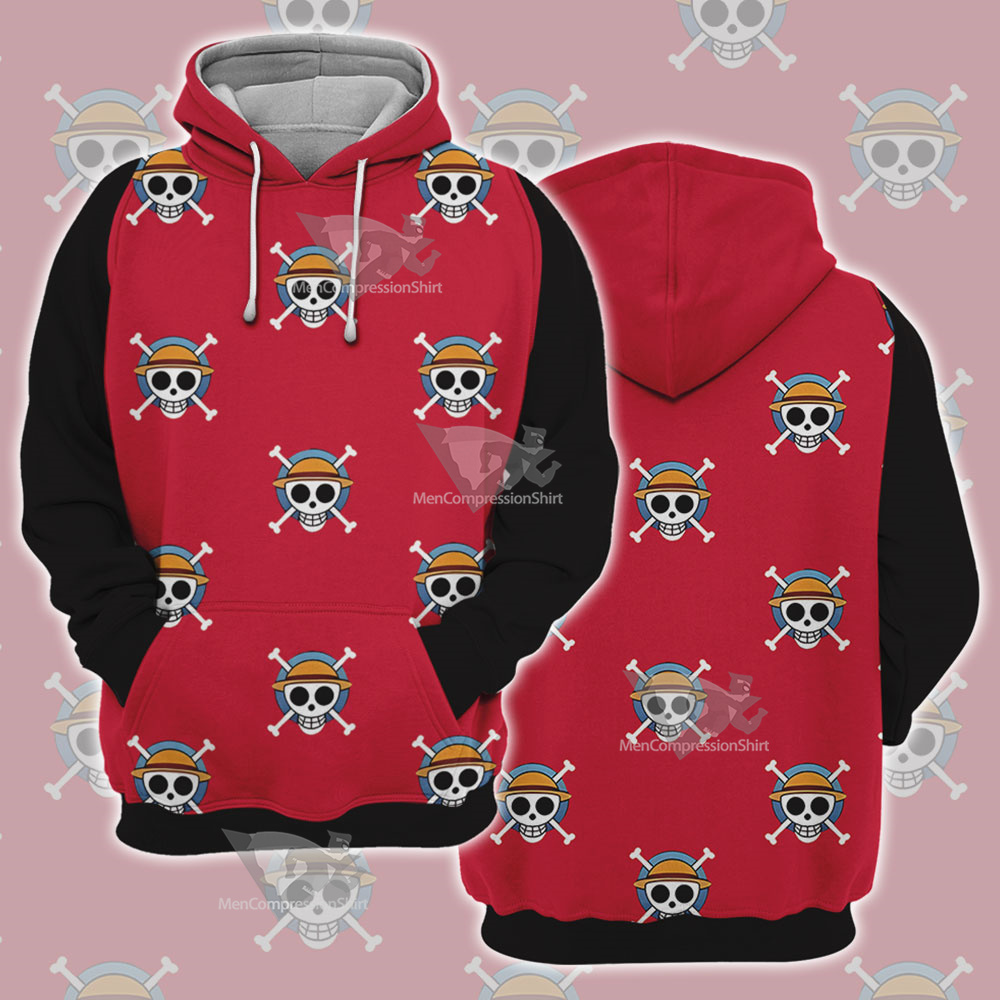 One Piece Monkey D Luffy Skull Flag Cosplay Hoodie