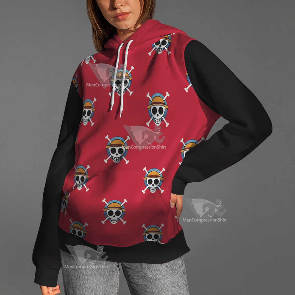 One Piece Monkey D Luffy Skull Flag Cosplay Hoodie
