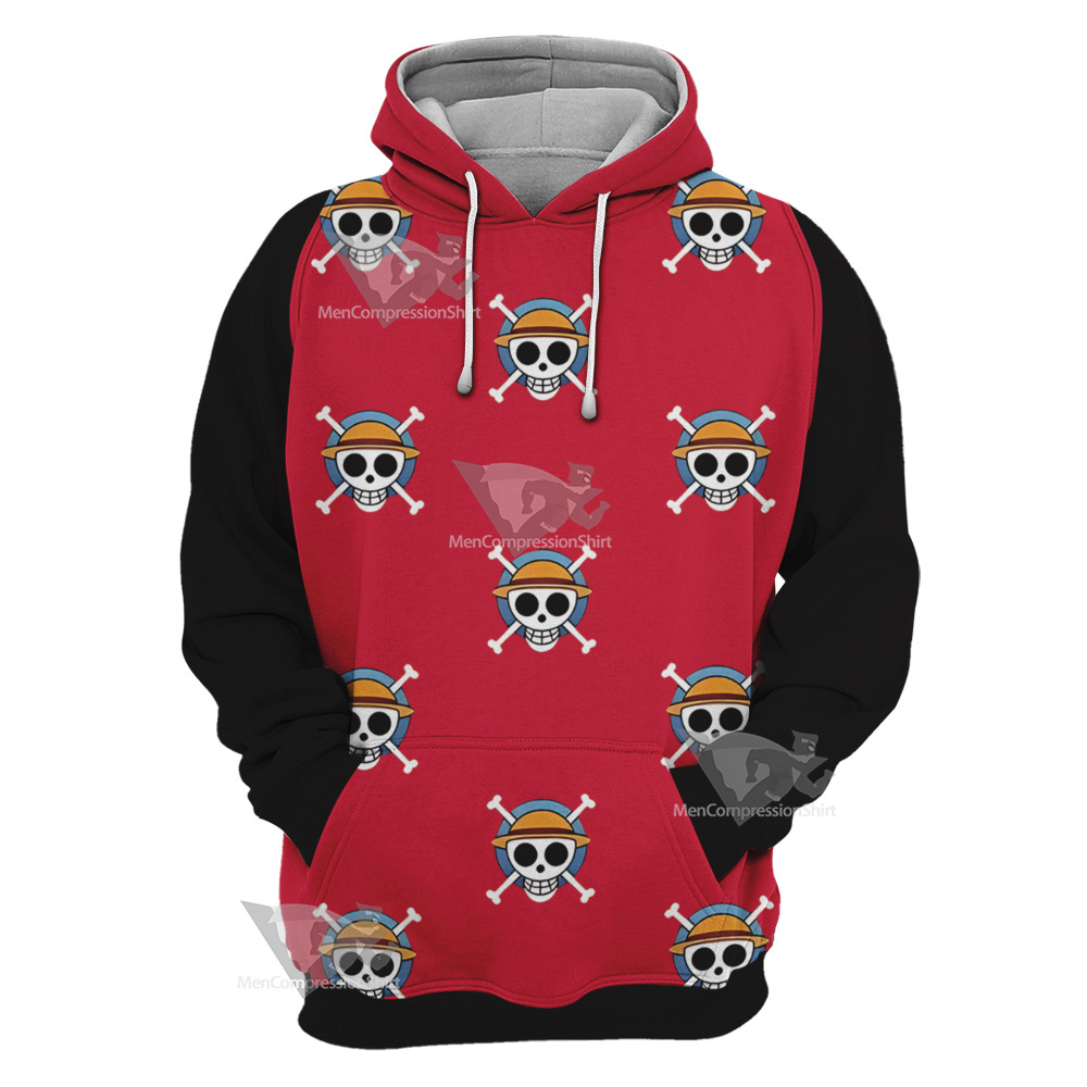 One Piece Monkey D Luffy Skull Flag Cosplay Hoodie