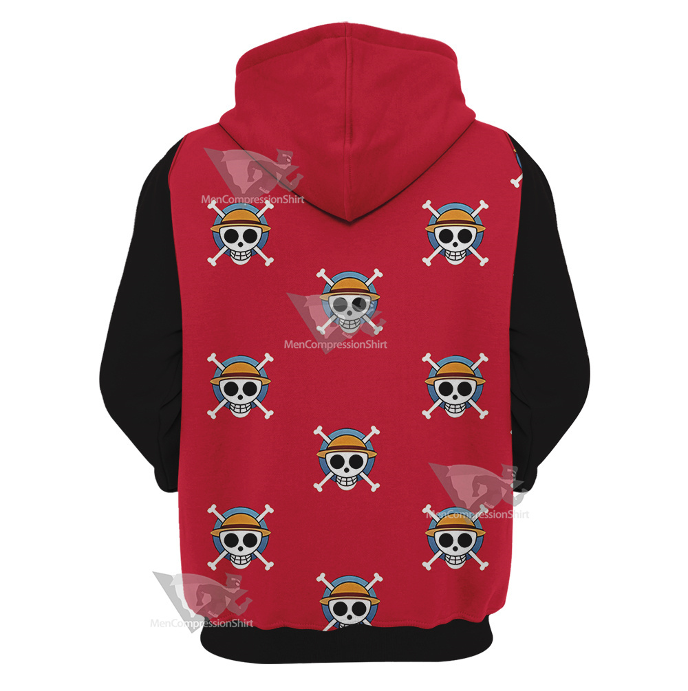 One Piece Monkey D Luffy Skull Flag Cosplay Hoodie