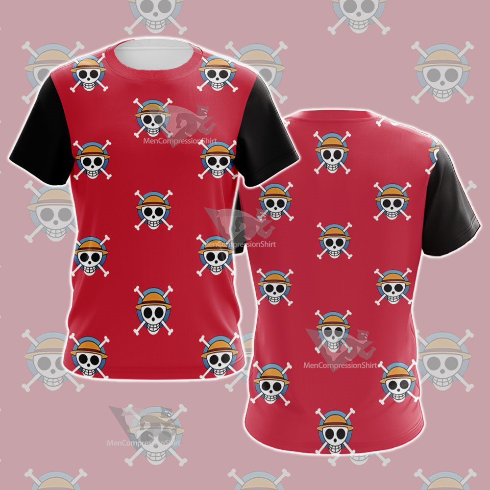 One Piece Monkey D Luffy Skull Flag Cosplay T-Shirt