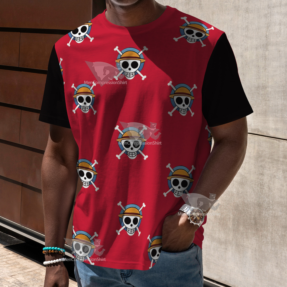 One Piece Monkey D Luffy Skull Flag Cosplay T-Shirt