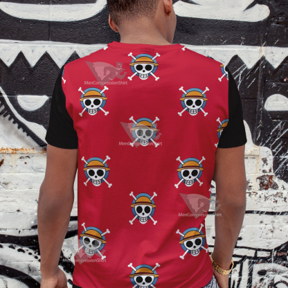 One Piece Monkey D Luffy Skull Flag Cosplay T-Shirt