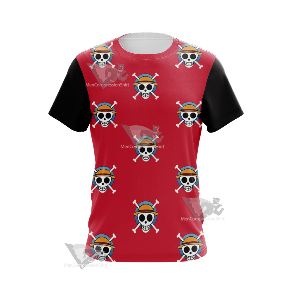 One Piece Monkey D Luffy Skull Flag Cosplay T-Shirt