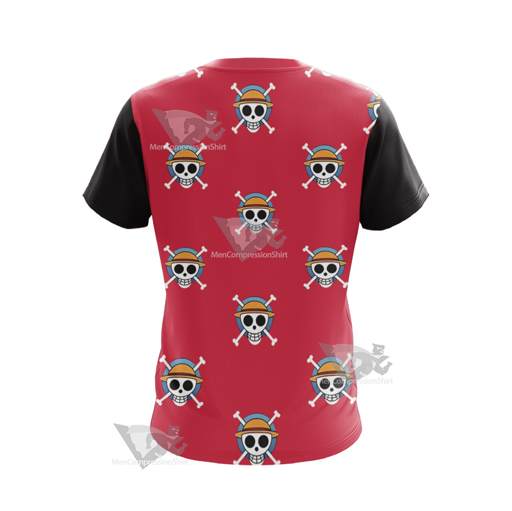 One Piece Monkey D Luffy Skull Flag Cosplay T-Shirt