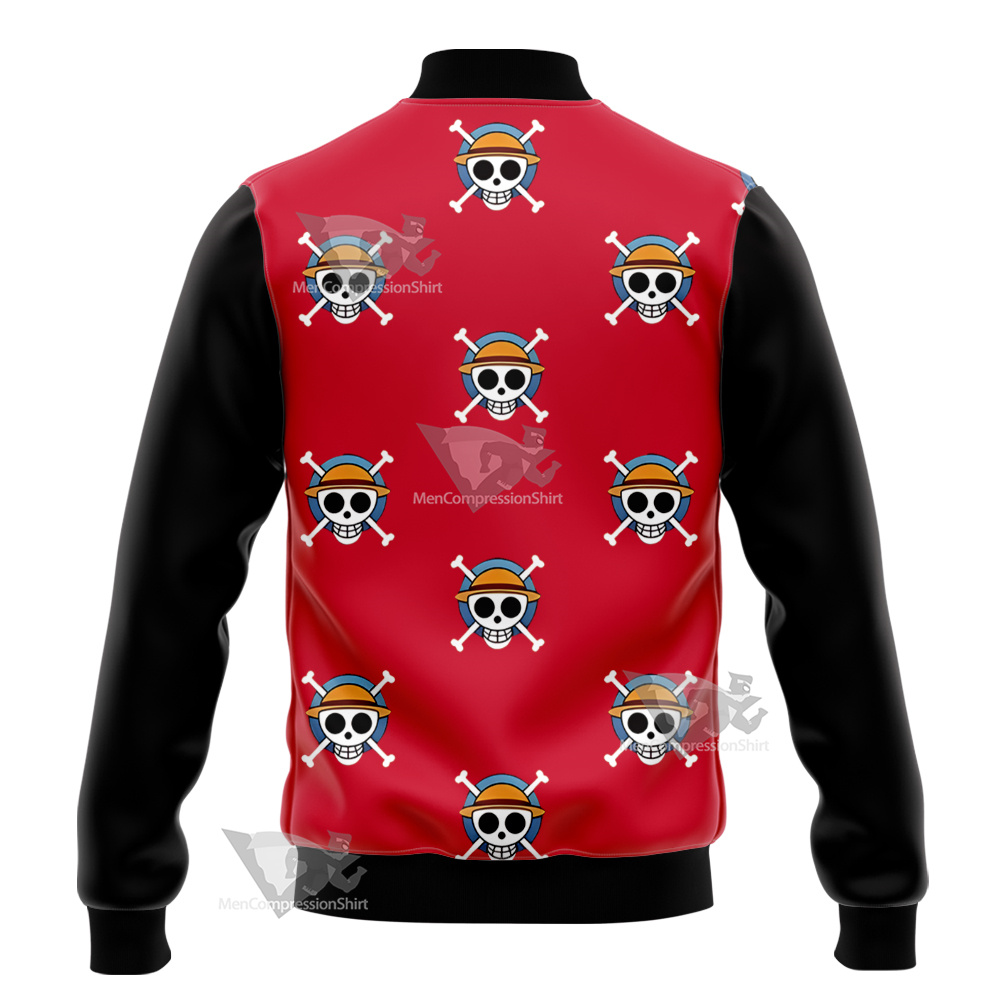 One Piece Monkey D Luffy Skull Flag Varsity Jacket