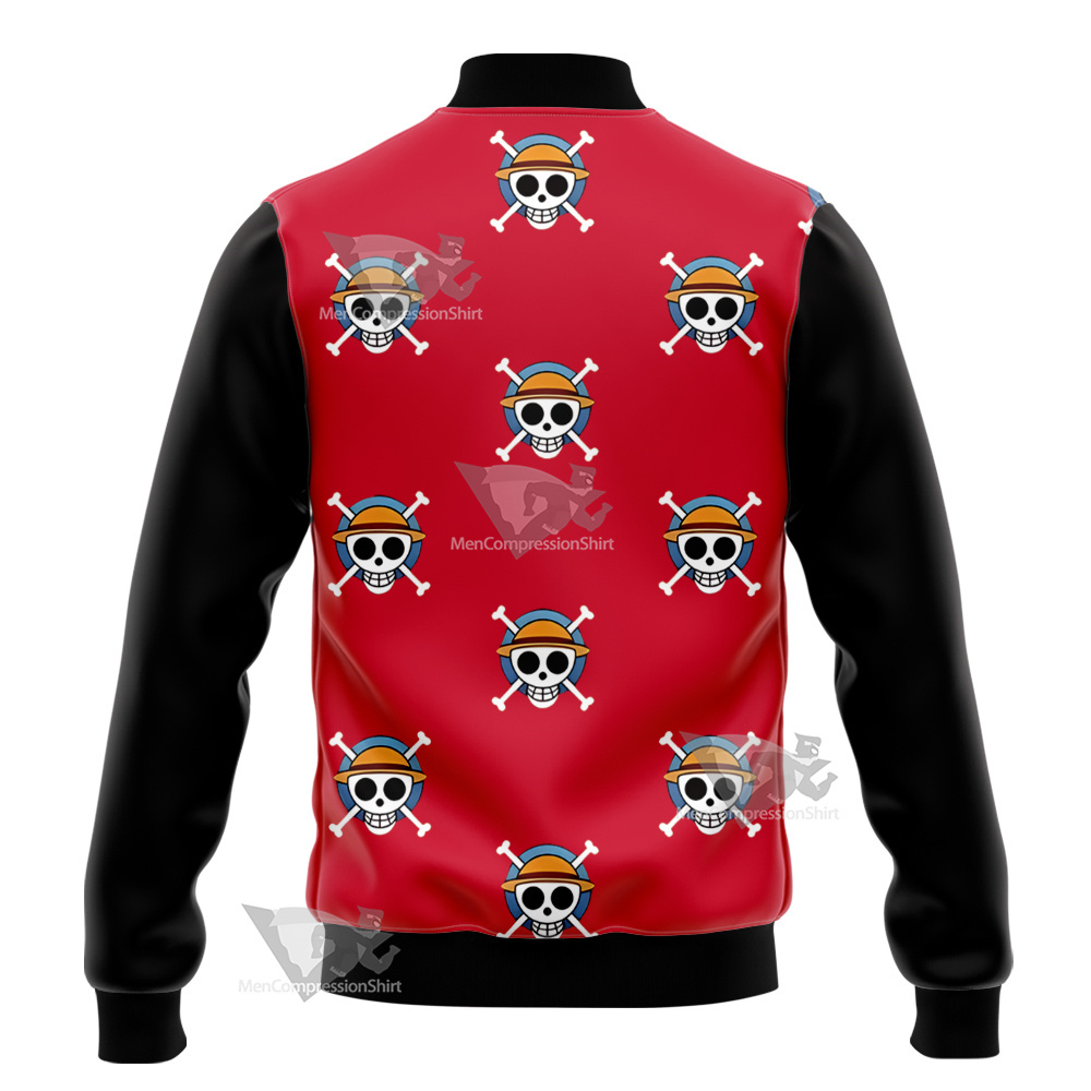 One Piece Monkey D Luffy Skull Flag Varsity Jacket