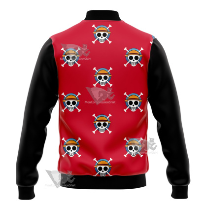 One Piece Monkey D Luffy Skull Flag Varsity Jacket