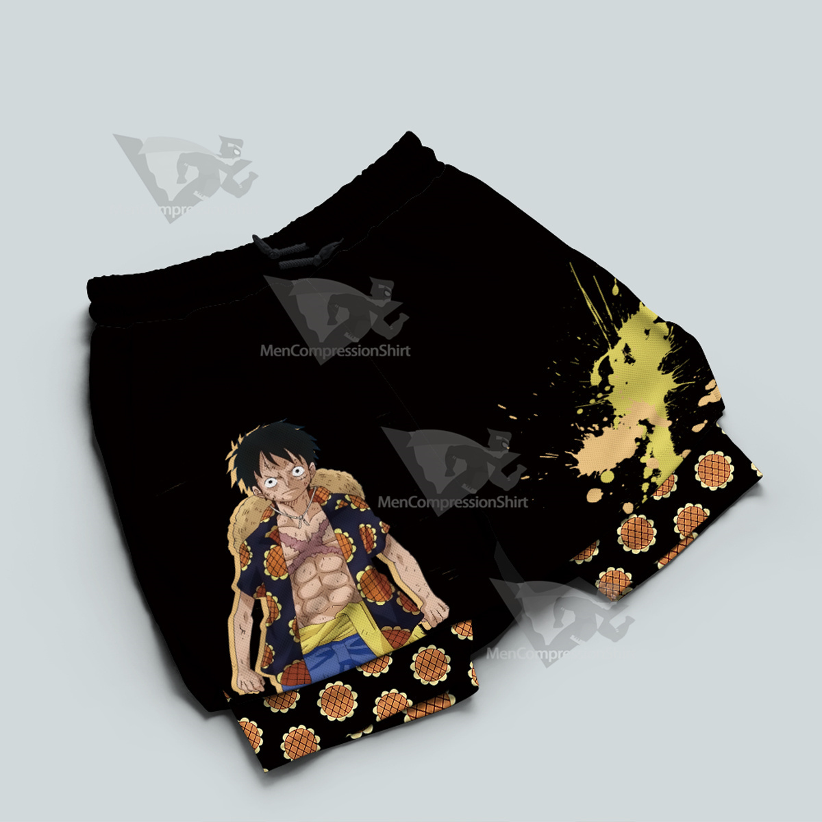 One Piece Monkey D Luffy Sunshine Island Men Compression Gym Short