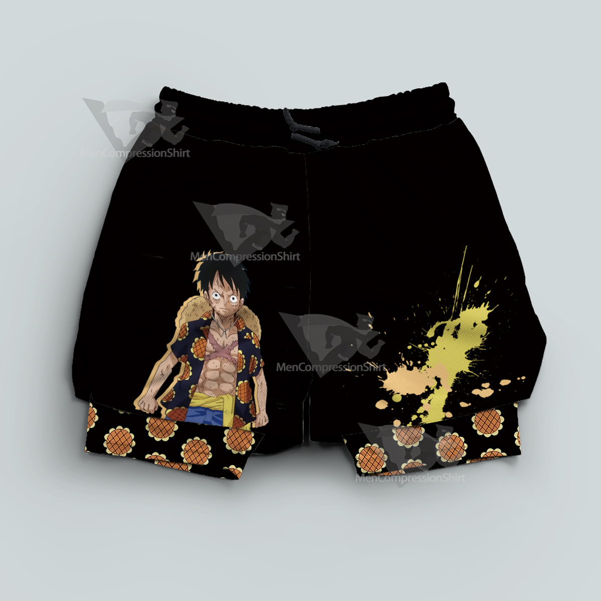 One Piece Monkey D Luffy Sunshine Island Men Compression Gym Short