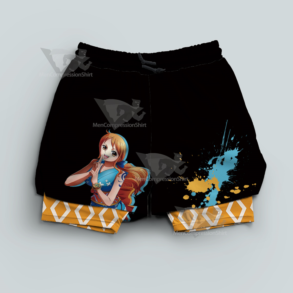 One Piece Nami Wano Men Compression Gym Short