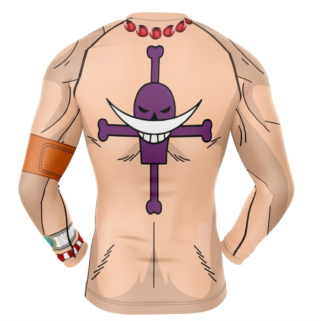 One Piece Portgas d Ace Orange Red Long Sleeve Compression Shirt