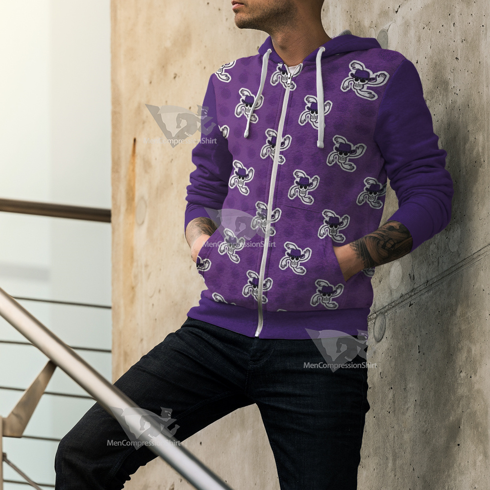One Piece Robin Skull Flag Cosplay Zip Up Hoodie
